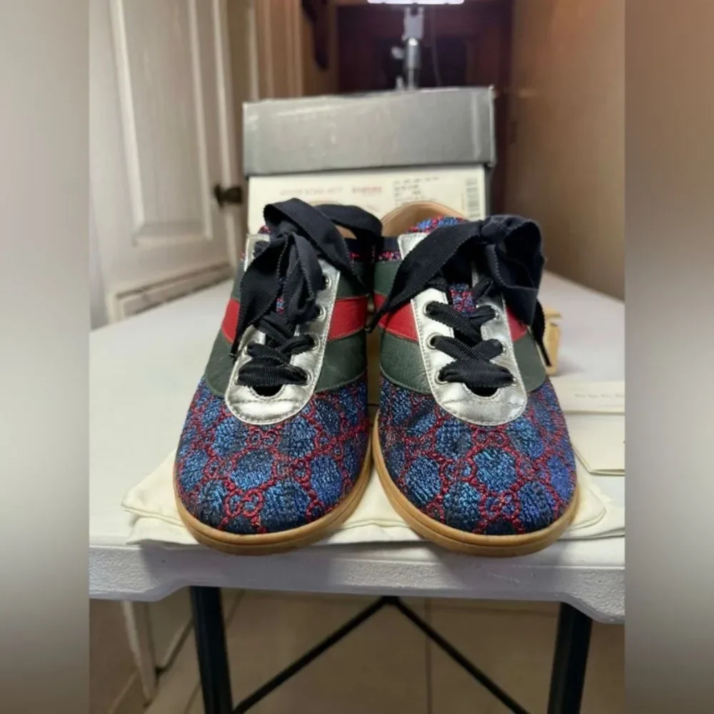 GUCCI Falacer Lurex Low-Top Sneakers Sz 8.5